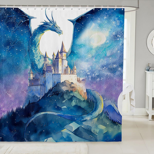 Cartoon castle shower curtain - cartoon,